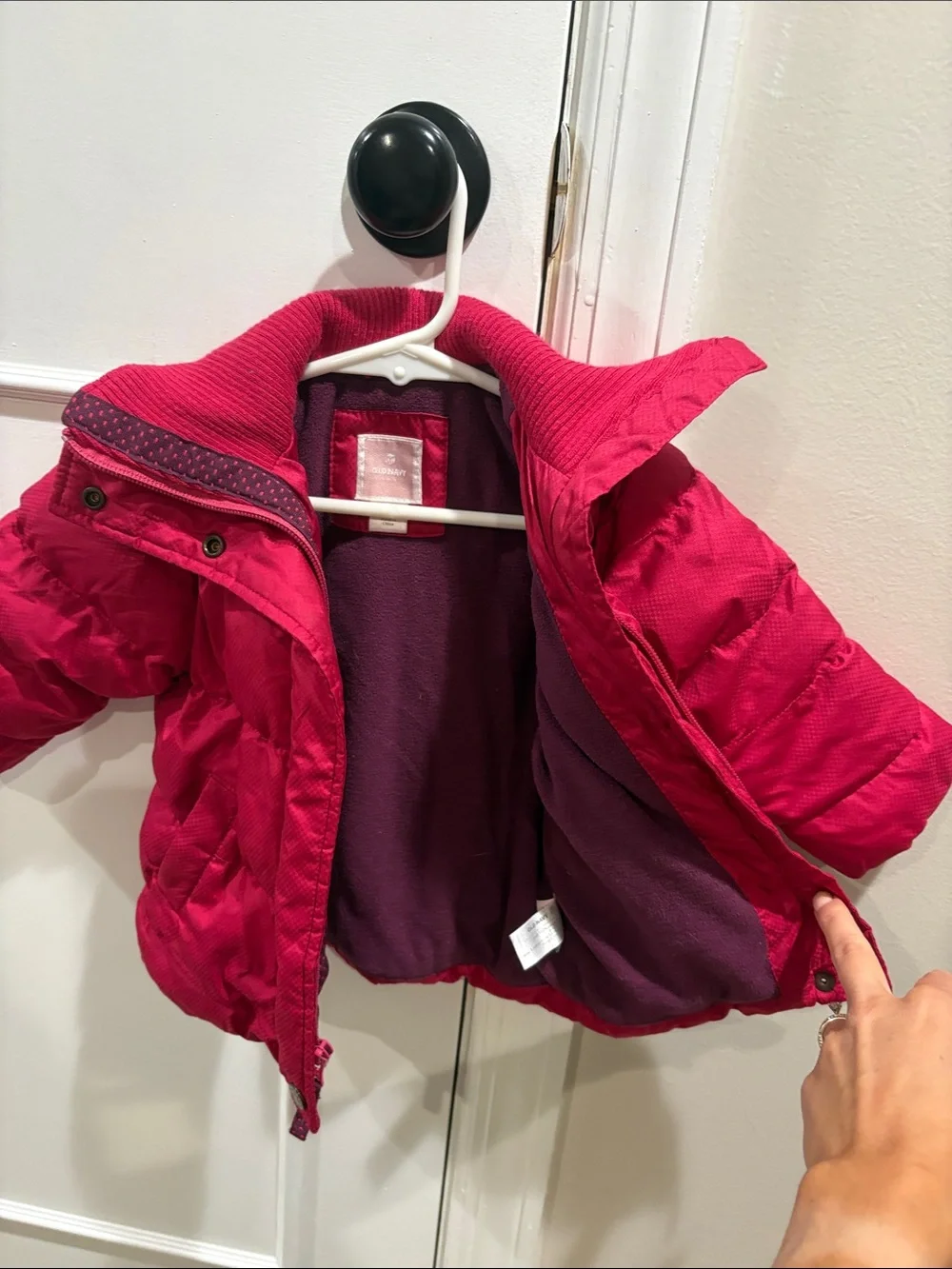 Old Navy Bright Pink Quilted Puffer Jacket for Kids